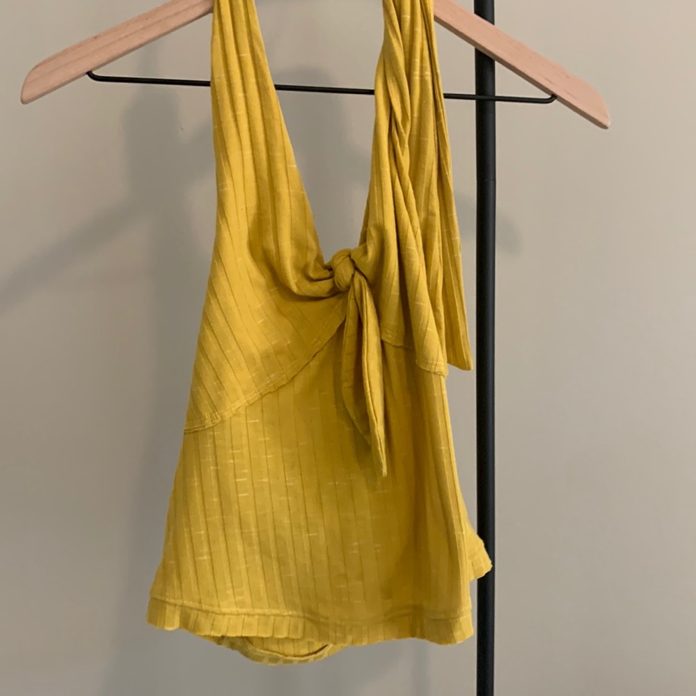 FREE PEOPLE XS Yellow Halter Top